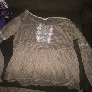 Brown Lacy Top